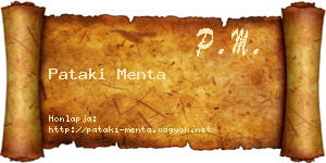 Pataki Menta névjegykártya